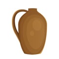 Earthenware ceramic jug brown color