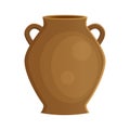 Earthenware ceramic pottery amfora brown color
