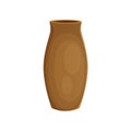 Earthenware ceramic vase brown color