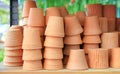 Earthenware clay. Flower pot for plant terracotta