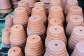 Earthenware garden pot many stacked up Royalty Free Stock Photo