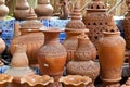 Earthenware handmade old clay pots Royalty Free Stock Photo