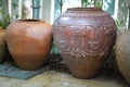 Earthenware handmade old clay pots Royalty Free Stock Photo