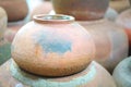 Earthenware handmade old clay pots Royalty Free Stock Photo