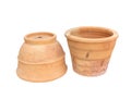 Earthenware pots for plants isolated on white background Royalty Free Stock Photo