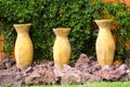 Earthenware pottery vases