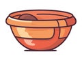 Earthenware red bowl decoration icon Royalty Free Stock Photo