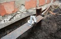 Earthing electrode installing for house electricity protection