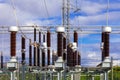 Earthing switches in the Collector Substation of a wind farm Royalty Free Stock Photo