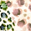 Earthly Colors Hand Painted Spots. Animal Print.