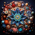 Earthly Kaleidoscope: Collage-style Illustration of Colorful Pottery and Ceramics