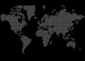 world map LED white dot on black color matrix for background festival anniversary cartoon icon banner presentation