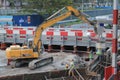 Earthmover in construction place Royalty Free Stock Photo