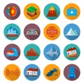 Earthquake damage icon set