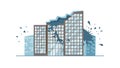 Earthquake Damaged Building Vector Icon, vector design Generative AI Royalty Free Stock Photo