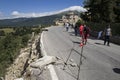 Earthquake damaged road, Amatrice, Italy