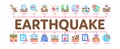 Earthquake Disaster Minimal Infographic Banner Vector