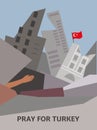 Earthquake epicenter in Turkey. Pray for Turkey. Cracks. Destructive earthquake.