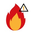 earthquake fire caution icon