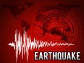 EarthQuake - frequency wave , map world circle wave and crack floor vector red tone art design