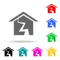 earthquake and house icon. Elements of real estate in multi colored icons. Premium quality graphic design icon. Simple icon for we Royalty Free Stock Photo