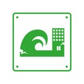 earthquake icon signal of tsunami risk Royalty Free Stock Photo