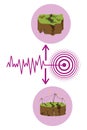 earthquake illustration with destroyed earth pieces Royalty Free Stock Photo