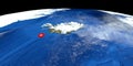 Earthquake on Island Shot from Space. High resolution 3D illustration. Elements of this image are furnished by NASA