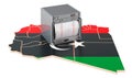 Earthquake in Libya, concept. Seismograph on the Libyan map. 3D rendering Royalty Free Stock Photo