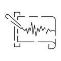 Earthquake line icon. Pray For Turkey. Central fault line. Centerline map of affected and earthquake shaking. Earthquake degree