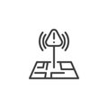 Earthquake location line icon