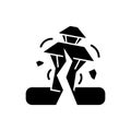 Earthquake in Nepal black glyph icon