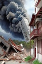 Buildings destroyed in the earthquake.