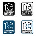 Earthquake Resistance vector information sign