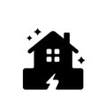 Earthquake-resistant house vector icon illustration