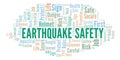 Earthquake Safety word cloud. Royalty Free Stock Photo