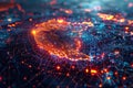 earthquake warning, seismic data digital topographic map, Emergency management image concept background
