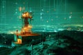 earthquake warning, seismic data digital topographic map, Emergency management image concept background