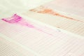 Earthquake wave on a graph paper Royalty Free Stock Photo