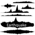 Earthquake Wave on Paper Fixing. Audio Wave Set Royalty Free Stock Photo