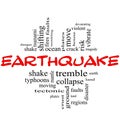 Earthquake Word Cloud Concept in red & black Royalty Free Stock Photo