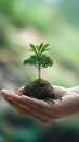 Earths defender Hand shields a tree, emphasizing World Environment Day