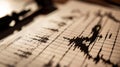 Earths Tremble, Seismograph Displaying Earthquake Data. Generative Ai