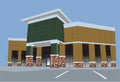 Earthtone pastel commercial mall