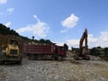 Earthwork construction site,Worksite background