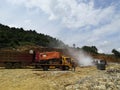 Earthwork construction site,Worksite background