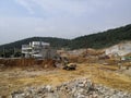 Earthwork construction site,Worksite background