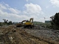 Earthwork construction site,Worksite background