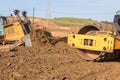 Earthworks Mover Compactor Machines Closeup Royalty Free Stock Photo