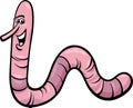 Earthworm character cartoon illustration Royalty Free Stock Photo